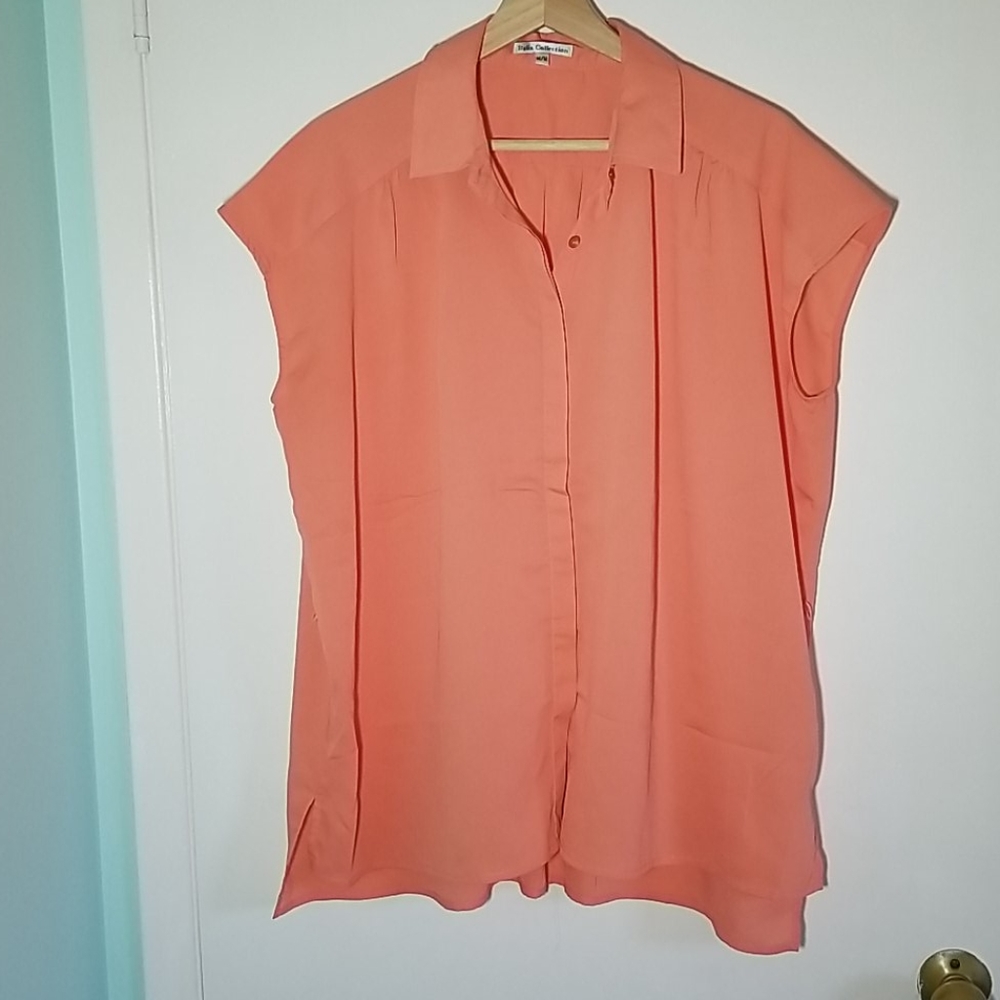 Coral sleeveless blouse - like new, worn once